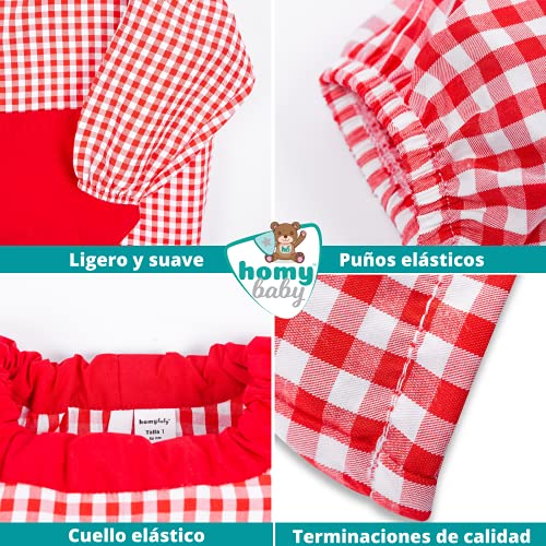 HOMYBABY® Babi escolar infantil para guarderia y colegio - Bata escolar para niño o niña - Baby escolar (Rojo, 1)