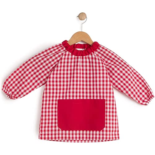 HOMYBABY® Babi escolar infantil para guarderia y colegio - Bata escolar para niño o niña - Baby escolar (Rojo, 1)