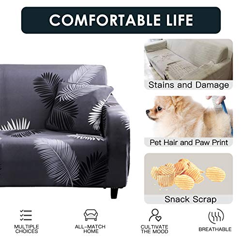 HOTNIU Funda Sofa 3 Plazas Fundas de Sofa Elasticas Fundas para Sofá Ajustables Estampada Cubre Sofa con 1 Funda de Cojín, Tres Plazas, Pattern #Hyy