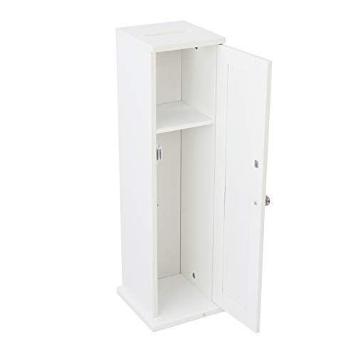 House & Homestyle Ashby - Soporte para Inodoro de pie para baño (Acabado de Madera Blanca, MDF, 65 x 19,5 cm)