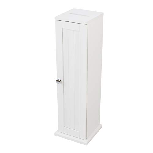 House & Homestyle Ashby - Soporte para Inodoro de pie para baño (Acabado de Madera Blanca, MDF, 65 x 19,5 cm)