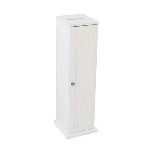 House & Homestyle Ashby - Soporte para Inodoro de pie para baño (Acabado de Madera Blanca, MDF, 65 x 19,5 cm)