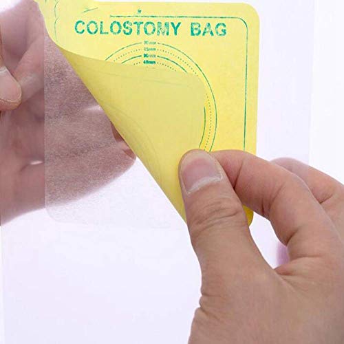 HSDCK Ostomía Bolsas de colostomía, en una ocasión Bolsa de ostomía de una Pieza Sistema estoma Drenable Recorte para Encajar Cierre Bolsas de colostomía Corte a-Fit 35mm-60mm 100 Piezas