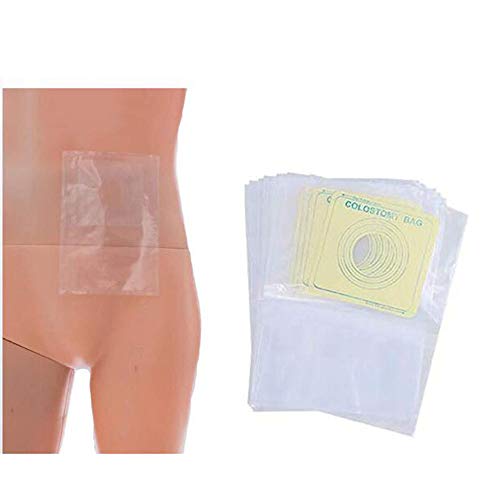 HSDCK Ostomía Bolsas de colostomía, en una ocasión Bolsa de ostomía de una Pieza Sistema estoma Drenable Recorte para Encajar Cierre Bolsas de colostomía Corte a-Fit 35mm-60mm 100 Piezas