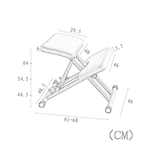 HSWYJJPFB Taburetes Silla Ortopédica, Ajuste De Altura De Metal, Silla Reclinable For Niños, Silla For Computadora De Oficina, 46X44.3-64X61-68CM Regalo de Edad Avanzada (Color : Gray)