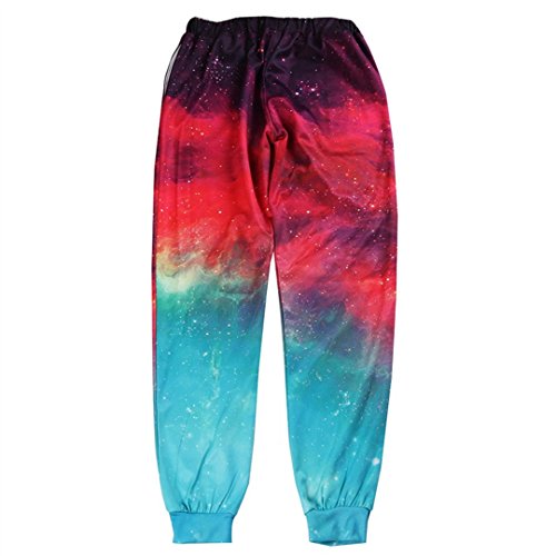 HUKN Espacio/Galaxy Basculador de Pantalones de los Hombres Armarios Activos Joggers Sweatpants Pantalones Deportivos Patchwork Pantalones Casuales Multi XL