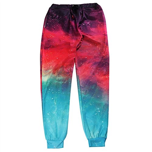 HUKN Espacio/Galaxy Basculador de Pantalones de los Hombres Armarios Activos Joggers Sweatpants Pantalones Deportivos Patchwork Pantalones Casuales Multi XL