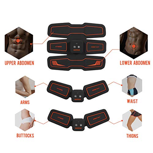 Hurrise Ems Electroestimulador Muscular Abdominales Cinturón, Tonificador Del Abdomen/Cintura/Pierna/Brazo Para 6 Modos