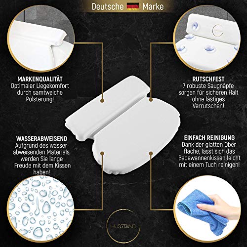 husstand® Almohada cómoda para bañera con ventosas, cojín de baño para bañera, incluye paquete de regalo, cojín cervical para bañera