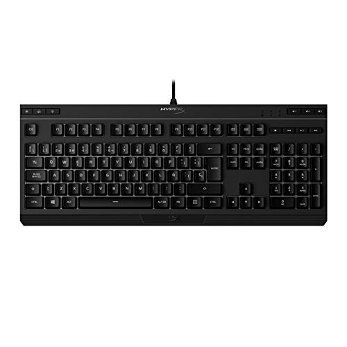 HyperX Alloy Core RGB - Teclado de membrana para videojuegos - Silencioso y Receptivo - Plug & Play - Teclas Retroiluminadas RGB de 5 Zonas - Controles Multimedia Especializados