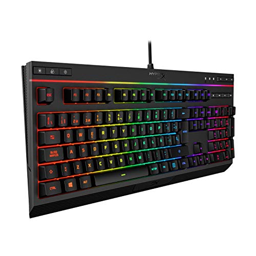 HyperX Alloy Core RGB - Teclado de membrana para videojuegos - Silencioso y Receptivo - Plug & Play - Teclas Retroiluminadas RGB de 5 Zonas - Controles Multimedia Especializados