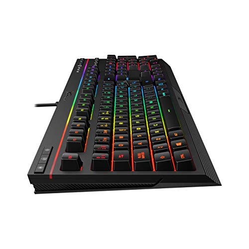 HyperX Alloy Core RGB - Teclado de membrana para videojuegos - Silencioso y Receptivo - Plug & Play - Teclas Retroiluminadas RGB de 5 Zonas - Controles Multimedia Especializados