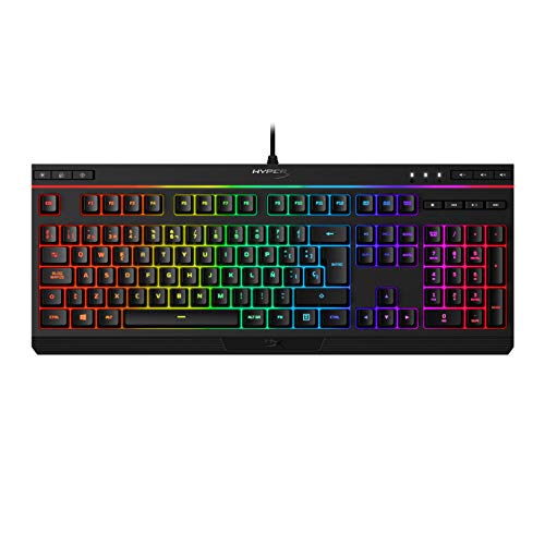 HyperX Alloy Core RGB - Teclado de membrana para videojuegos - Silencioso y Receptivo - Plug & Play - Teclas Retroiluminadas RGB de 5 Zonas - Controles Multimedia Especializados