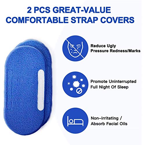 HYRL Paquete de 2 Almohadillas Protectoras para arnés de Cabeza con Ventilador Universal para CPAP | Antideslizante Cómodo previene Las Marcas y la sangría de la Diadema, Azul