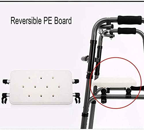 hyywmgx Silla de Ducha Plegable Andador con Andador, Andador geriátrico para Ancianos de Servicio Pesado, Bastidor para Caminar con Ayuda de Movilidad de Altura Ajustable, muleta de Acero