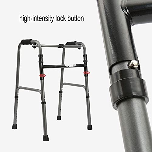 hyywmgx Silla de Ducha Plegable Andador con Andador, Andador geriátrico para Ancianos de Servicio Pesado, Bastidor para Caminar con Ayuda de Movilidad de Altura Ajustable, muleta de Acero