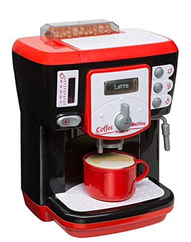 Idena 40453 Máquina de café con Diferentes Funciones, Efectos de luz y Sonido, Aprox. 15 x 27 x 28 cm, para niños, Aprender Habilidades prácticas en la Cocina, Funciona con Pilas