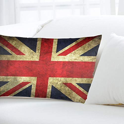 iksrgfvb Fundas de Almohada 16X24 Pulgadas Vintage Bandera Inglesa Fundas de Almohada Sofá Coche Funda de cojín Decorativo para el hogar 40X60CM