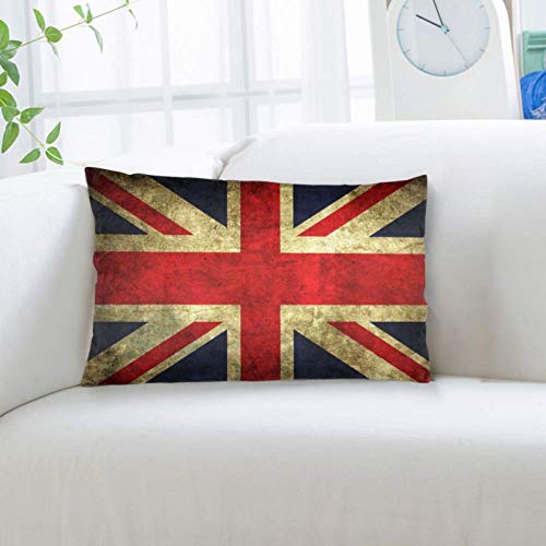 iksrgfvb Fundas de Almohada 16X24 Pulgadas Vintage Bandera Inglesa Fundas de Almohada Sofá Coche Funda de cojín Decorativo para el hogar 40X60CM