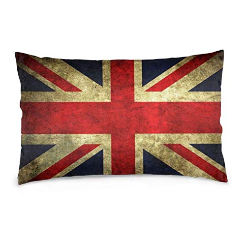 iksrgfvb Fundas de Almohada 16X24 Pulgadas Vintage Bandera Inglesa Fundas de Almohada Sofá Coche Funda de cojín Decorativo para el hogar 40X60CM