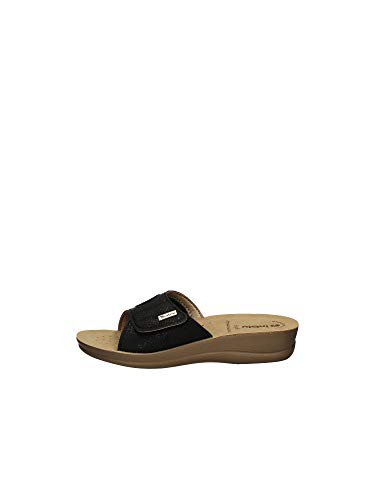 inblu Valeria - Chanclas sanitarias para mujer con tira ajustable y inserto de licra para problemas de hallux Valgo modelo VR-58 negro Negro Size: 36 EU