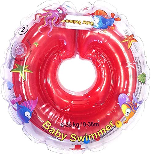 Infant Natación Flotador Inflable Anillo de Seguridad Inflable de Piscina Nadar 6-36 Meses (Rojo)