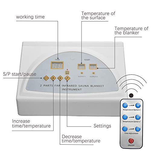 InLoveArts Manta de Sauna de Infrarrojos de Oxford con Cremallera Manta de Vapor FIR con Control Remoto Dispositivo de Belleza Profesional de desintoxicación para SPA en el hogar 650W