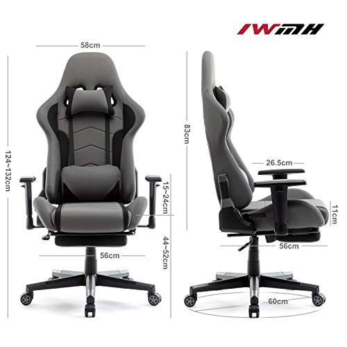 IntimaTe WM Heart Silla Gaming, Oficina Silla Computadora,Silla Gamer con Reposapiés, Silla Reclinable con Alto Respaldo,PC Silla