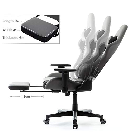 IntimaTe WM Heart Silla Gaming, Oficina Silla Computadora,Silla Gamer con Reposapiés, Silla Reclinable con Alto Respaldo,PC Silla