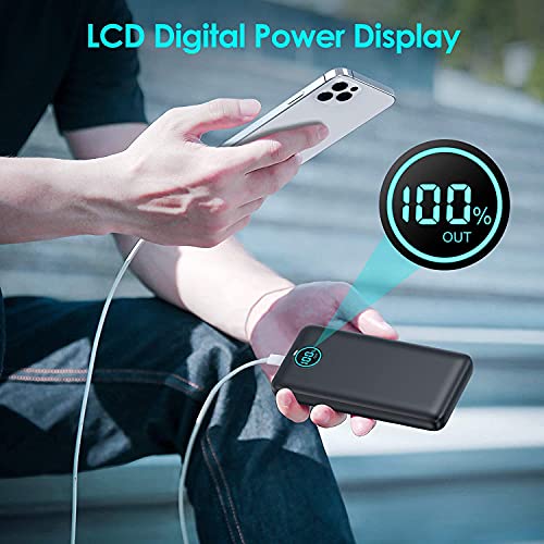 iPosible Batería Externa 30800mAh 25W PD + QC 4.0 Power Bank Carga Rapida USB C Bateria Portatil Movil Pantalla LCD y 3 Outputs para iPhone 12 Pro/12 Pro MAX, iPad, Mac, Samsung, Huawei