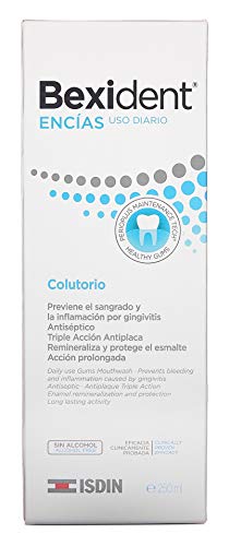 ISDIN Bexident Encías Uso Diario Colutorio, Previene el sangrado y la inflamación por gingivitis, Higiene bucal diaria 1 x 250 ml