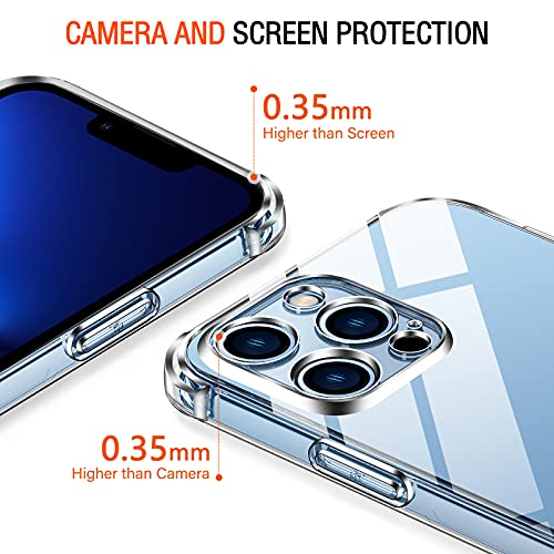 ivoler Funda Compatible con iPhone 13 Pro MAX con Protección de La Cámara y 3 Piezas Cristal Templado, Carcasa Protectora Anti-Choque Transparente, Suave TPU Silicona Caso Delgada Anti-arañazos Case