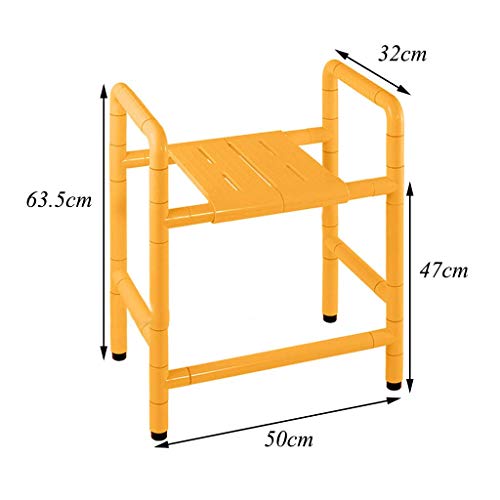 IW.HLMF Taburete de Ducha Asiento de bañera Accesibilidad Banco de Asiento de Nailon de Acero Inoxidable para discapacitados, discapacitados, manija de Seguridad en el baño Ayuda para discapacitados