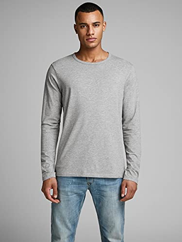 Jack & Jones Storm Sweat - Camiseta de manga larga con cuello redondo para hombre, Grau (LIGHT GREY MELANGE JJ LIGHT GREY MELANGE), 50