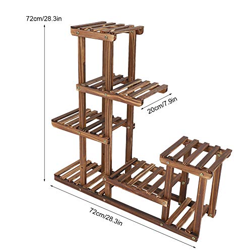 Jamitey Soporte de madera para plantas de interior y exterior, de 5 capas, para jardín, para plantas, organizador para salón, terraza, balcón, jardín