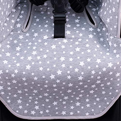 JANABEBE Funda Colchoneta para Cochecito + Arneses (White Star)