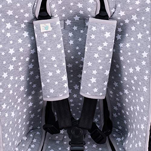 JANABEBE Funda Colchoneta para Cochecito + Arneses (White Star)