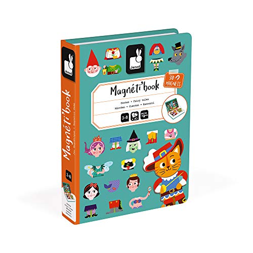 Janod - Magneti'Book Cuentos - Juego Educativo Magnético de 40 Piezas - Desarrolla la Motricidad Fina y la Imaginación - A partir de 3 Años, J02588