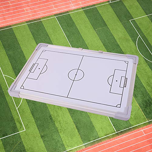 JasCherry Tablero de Táctica de Fútbol, Carpeta Pizarra Táctica, Pizarra Entrenador Magnéticas de Fútbol, Pizarra Táctica de Fútbol Plegable y Portátil con Imanes, Lapiceros y Borrador