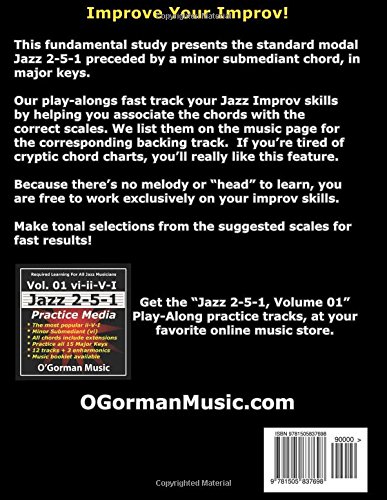 Jazz 2-5-1 Volume 01 Modal: Easy Modal vi-ii-V-I, Major Keys, Minor Submediant.: Volume 1 (Jazz 2-5-1 Practice)