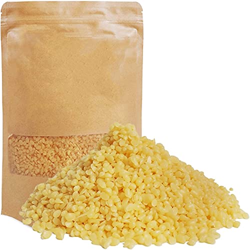 JEMESI Pellets de Cera de Abeja Amarilla - 500g - 100% pura Pastillas de Cera de Abejas, Aptas para Cosmética Natural y Fabricación de Velas