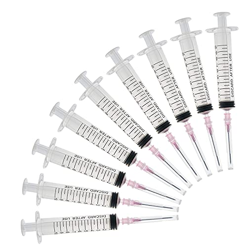 Jeringas 10ml Con aguja 18G，Estéril Desechable Jeringuillas plastico,Embalaje individual (10)