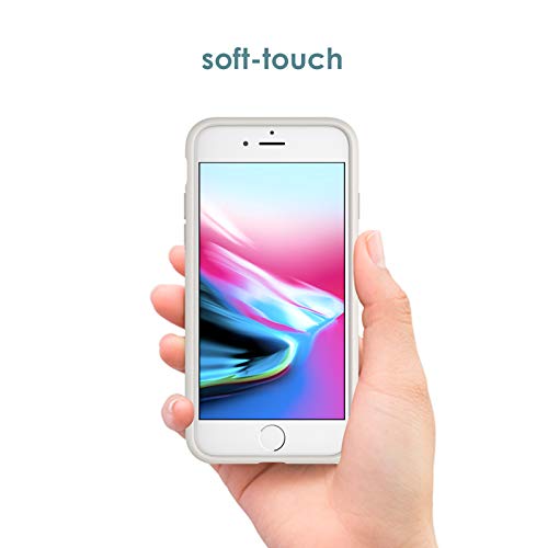 JETech Funda de Silicona Compatible iPhone SE 2020, iPhone 8 y iPhone 7, 4,7", Sedoso-Tacto Suave, Cubierta a Prueba de Golpes con Forro de Microfibra, Blanco