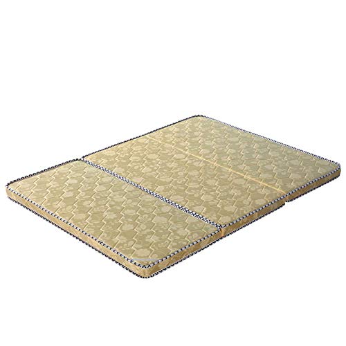 jhgsdh Colchón Tatami Tri-Fold, portátil 3e Coconut Palm Colchón Cojín Ortopédico Plegable Futon Colchón Firm Tatami Floor Mat-Amarillo 135x190cm (53x75inch)