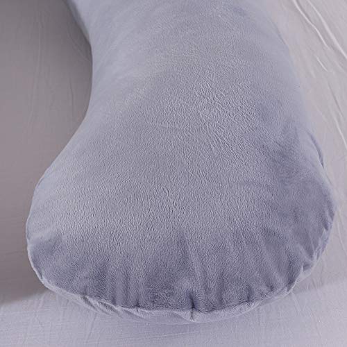 jianyana Funda de Almohada de Terciopelo de Cristal en Forma de U para Almohada Corporal de Embarazo, Funda de Almohada de Maternidad 70 * 130 CM Lavable （Almohada no incluida）