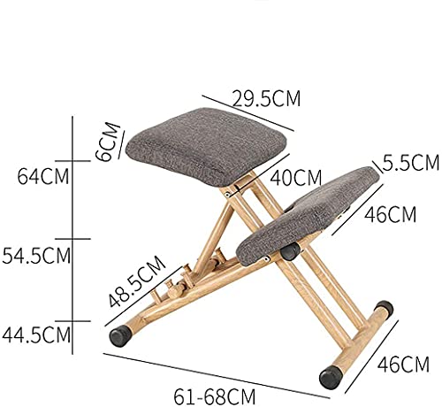 JJYY Silla ergonómica para arrodillarse, Taburete Ajustable con Marco de Madera, para el hogar y la Oficina - Mejore su Postura con un Asiento en ángulo - Cojines Gruesos y cómodos, B