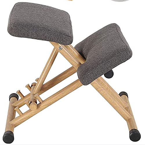 JJYY Silla ergonómica para arrodillarse, Taburete Ajustable con Marco de Madera, para el hogar y la Oficina - Mejore su Postura con un Asiento en ángulo - Cojines Gruesos y cómodos, B