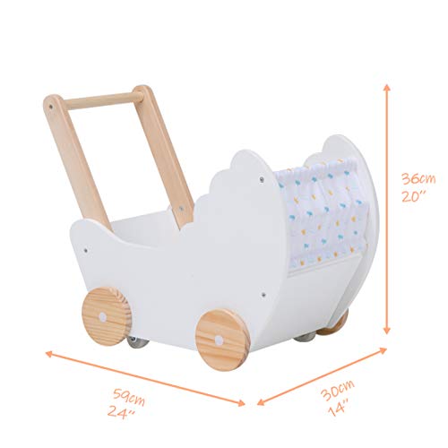 JOLIE VALLÉE TOYS & HOME Andador de Madera , Uso 2 en 1 como Andador Bebe, El Diseño de Lienzo Impreso 1-3 Años, Andador Bebes/Andador Actividades Bebe/Madera de Andador/Andador Bebe Madera