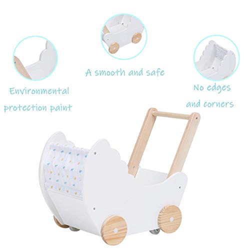 JOLIE VALLÉE TOYS & HOME Andador de Madera , Uso 2 en 1 como Andador Bebe, El Diseño de Lienzo Impreso 1-3 Años, Andador Bebes/Andador Actividades Bebe/Madera de Andador/Andador Bebe Madera