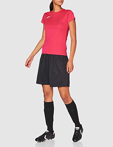 Joma Combi Woman M/C Camiseta Deportiva para Mujer de Manga Corta y Cuello Redondo, Rosa (Pink Fucsia)